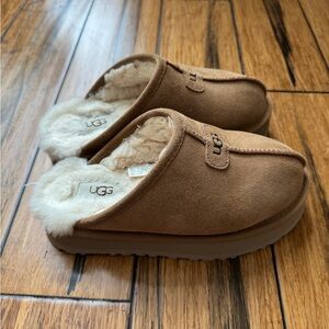 UGG Tan Suede Slip-On Shoes
